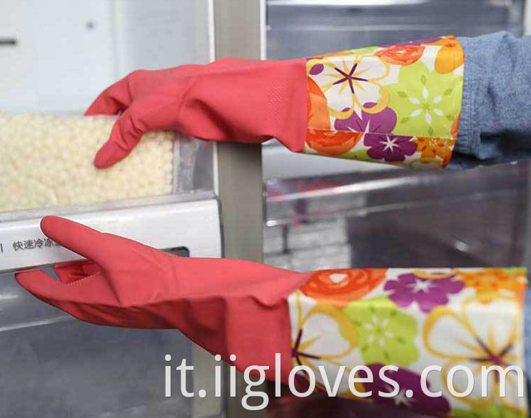 Lattice in gomma impermeabile senza velluto guanti da piatti cucina durevoli bocca inverno inverno guanti pulizia domestica